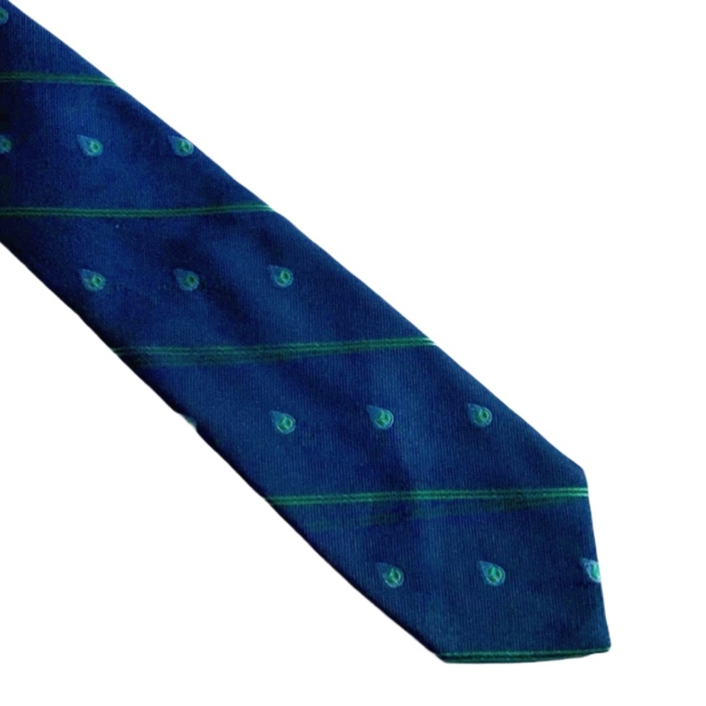 Givenchy Monsieur Navy And Green Silk Blend EUC Men’s Neck Tie